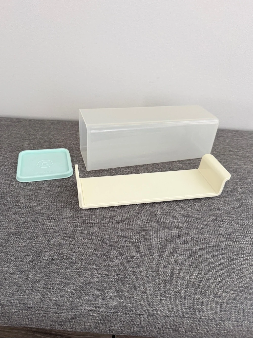 Tupperware Vintage Mint Green Cheese and Cracker Keeper Container Slide Out Tray
